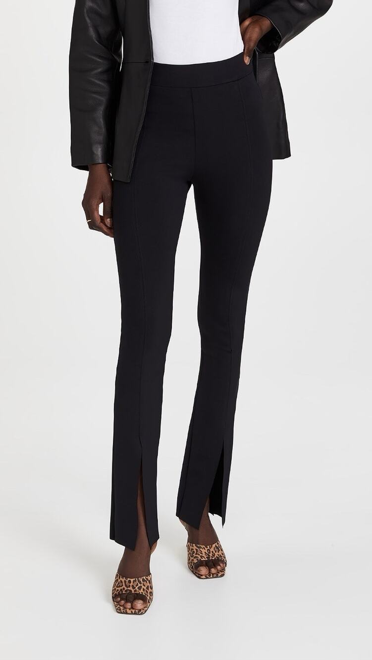 Commando Neoprene Split Front Pants S Black Front Seam Smoothing Office Career